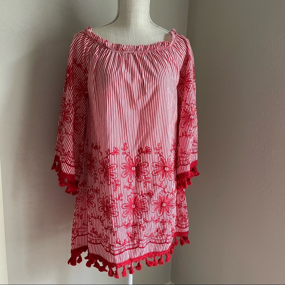 Velzera Embroidered‎ with Fringe Dress Size: M